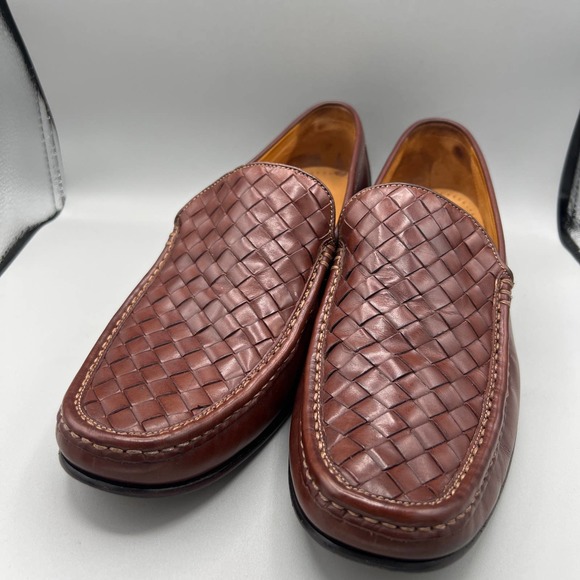 Cole Haan Mens Pinch woven leather loafer in chestnut sz 10